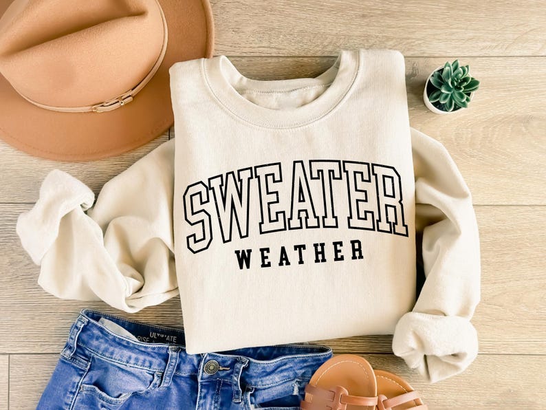 Sweater Weather Sweatshirt, Cozy Sweatshirt, Fall Sweatshirt, Retro Fall Crewneck, Womens Fall Sweater, Cozy Sweater Weather, Fall Season image 2