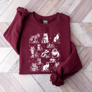 Retro Cat Sweatshirt, 90s Cat Shirt, Cat Lover Shirt, Cat Mom Shirt, Cat Graphic Tee, Cat Lover Gift, Trendy Cat Shirt,Cat Mom Birthday Gift image 5