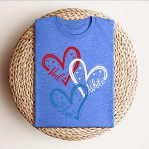 Red White Blue Heart Shirt, Fourth of July Shirt, USA Flag Shirt, Independence Day, American Flag Shirt, Patriotic Shirt, 4Th Of July Shirt