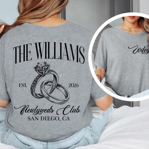 Custom Bride Sweatshirt, Engagement Gift For Bride, Personalize Wifey Hubby Shirt, Bridal Party Shirt, Honeymoon Shirt,New Wife Wedding Gift Bild 8