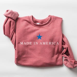 Womens American Crewneck Sweatshirt, Cute Womens USA Sweatshirt, Funny 4th of July Sweatshirt, Patriotic Sweatshirt, Red White and Blue