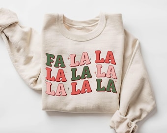 Cute Christmas Sweatshirt, Fa La La Christmas Sweatshirt, Christmas Music Sweatshirt, Merry Christmas Shirts for Women, Christmas Crewneck