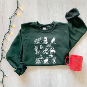 Retro Cat Sweatshirt, 90s Cat Shirt, Cat Lover Shirt, Cat Mom Shirt, Cat Graphic Tee, Cat Lover Gift, Trendy Cat Shirt,Cat Mom Birthday Gift image 2