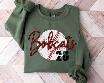 Personalized Baseball Sweatshirt, Baseball Team Name & Number Shirt, Game Day Shirt, Custom Baseball Team Shirt, Baseball Jersey Number