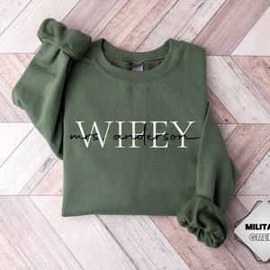 Personalize Wifey Last Name Sweatshirt, Mrs Last Name Sweatshirt, Bride Personalized Sweatshirt, Mrs Wifey Sweatshirt, Bride Sweatshirt