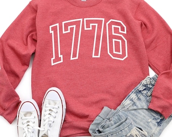 1776 America Sweatshirt, 4th of July Shirt, Independence Day Shirt, Fourth Of July Shirt, Memorial Day Womens Shirt, American 1776 Shirt