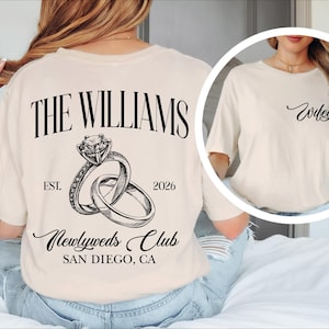 Custom Bride Sweatshirt, Engagement Gift For Bride, Personalize Wifey Hubby Shirt, Bridal Party Shirt, Honeymoon Shirt,New Wife Wedding Gift Bild 4
