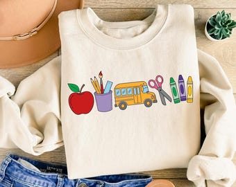 Cute Teacher Sweatshirt, Back to School, Teacher Stuff Shirt, Teacher Life Shirt, Elementary Teacher Shirt, First day Of School Clothing