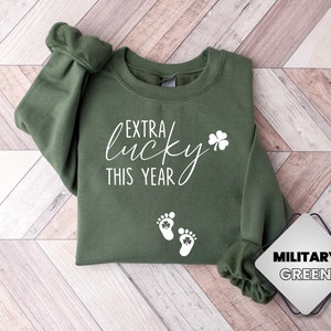 Extra Lucky This Year Sweatshirt, St Patrick's Day Pregnancy Reveal, Pregnancy Announcement Sweatshirt, Mom To Be Sweatshirt, My Lucky Charm