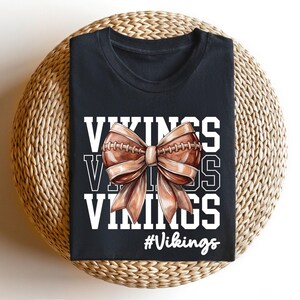 Cute Football Mom Shirt, Custom Mascot Bow Shirt, Coquette Bows School Spirit Shirt, Cheer Mascot Tee, Football Team Jersey, Football Season image 3