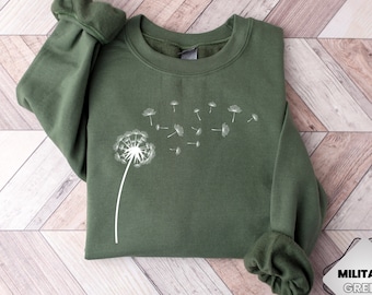 Dandelion Sweatshirt, Womens Windflower Sweatshirt, Cute Floral Sweatshirt, Dandelion Gift for Her, Mama Sweatshirt, Dandelion Shirt