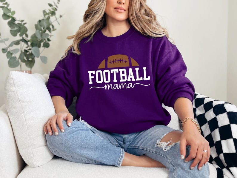 Football Mama Sweatshirt, Football Mom Gift, Mom Team Jersey Crewneck, Gift for Cheer Mom, Football Season Mom Gift, Touch Down Season Shirt image 8