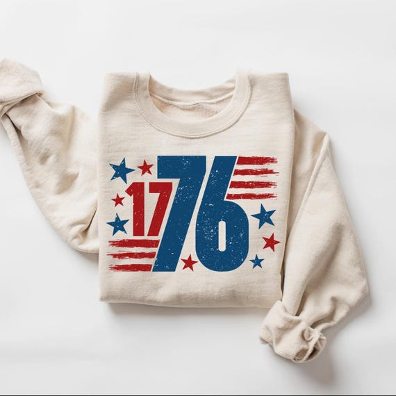 Retro USA Est 1776 Sweatshirt, Womens USA Shirt, America Sweatshirt, 4th of July Sweatshirt, Patriotic Sweatshirt, Red White and Blue