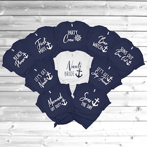 Nautical Bachelorette Party Shirts, Bachelorette Shirts, Bachelorette Cruise, Beach Bachelorette, Bridal Party Shirt, Nauti Bride