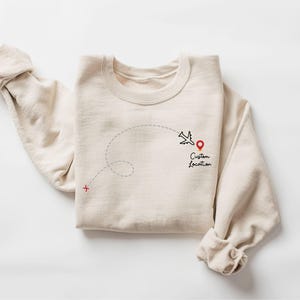 Funny Custom Family Vacation Sweatshirt, Flight To Custom Destination, Holiday Sweatshirt, Travel Sweatshirt, Road Trip Sweatshirt