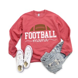 Football Mama Sweatshirt, Football Mom Gift, Mom Team Jersey Crewneck, Gift for Cheer Mom, Football Season Mom Gift, Touch Down Season Shirt image 3