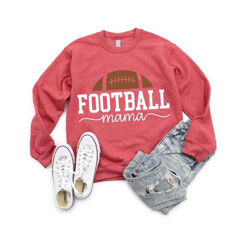 Football Mama Sweatshirt, Football Mom Gift, Mom Team Jersey Crewneck, Gift for Cheer Mom, Football Season Mom Gift, Touch Down Season Shirt image 3