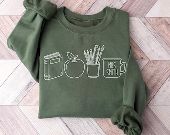 Cute Teacher Sweatshirt, Teacher Last Name Shirt, Back to School, Teacher Stuff Shirt, Teacher Life Shirt, Teacher Graphic Tee