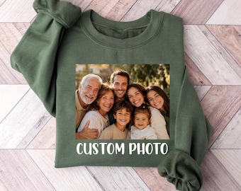 Custom Photo Sweatshirt, Personalized T-Shirt, Custom Picture Tee, Your Photo Shirt, Family Picture, Logo Image Shirts Gift