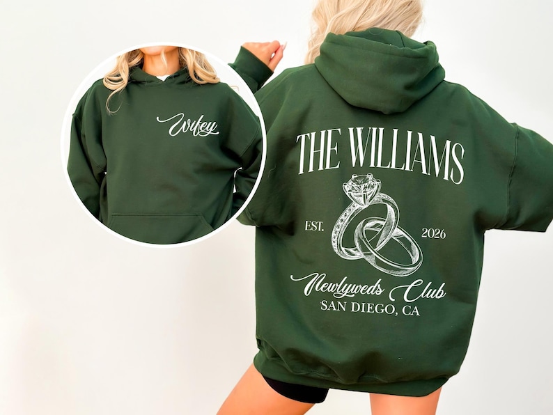 Custom Bride Sweatshirt, Engagement Gift For Bride, Personalize Wifey Hubby Shirt, Bridal Party Shirt, Honeymoon Shirt,New Wife Wedding Gift Bild 6