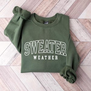 Sweater Weather Sweatshirt, Cozy Sweatshirt, Fall Sweatshirt, Retro Fall Crewneck, Womens Fall Sweater, Cozy Sweater Weather, Fall Season image 1