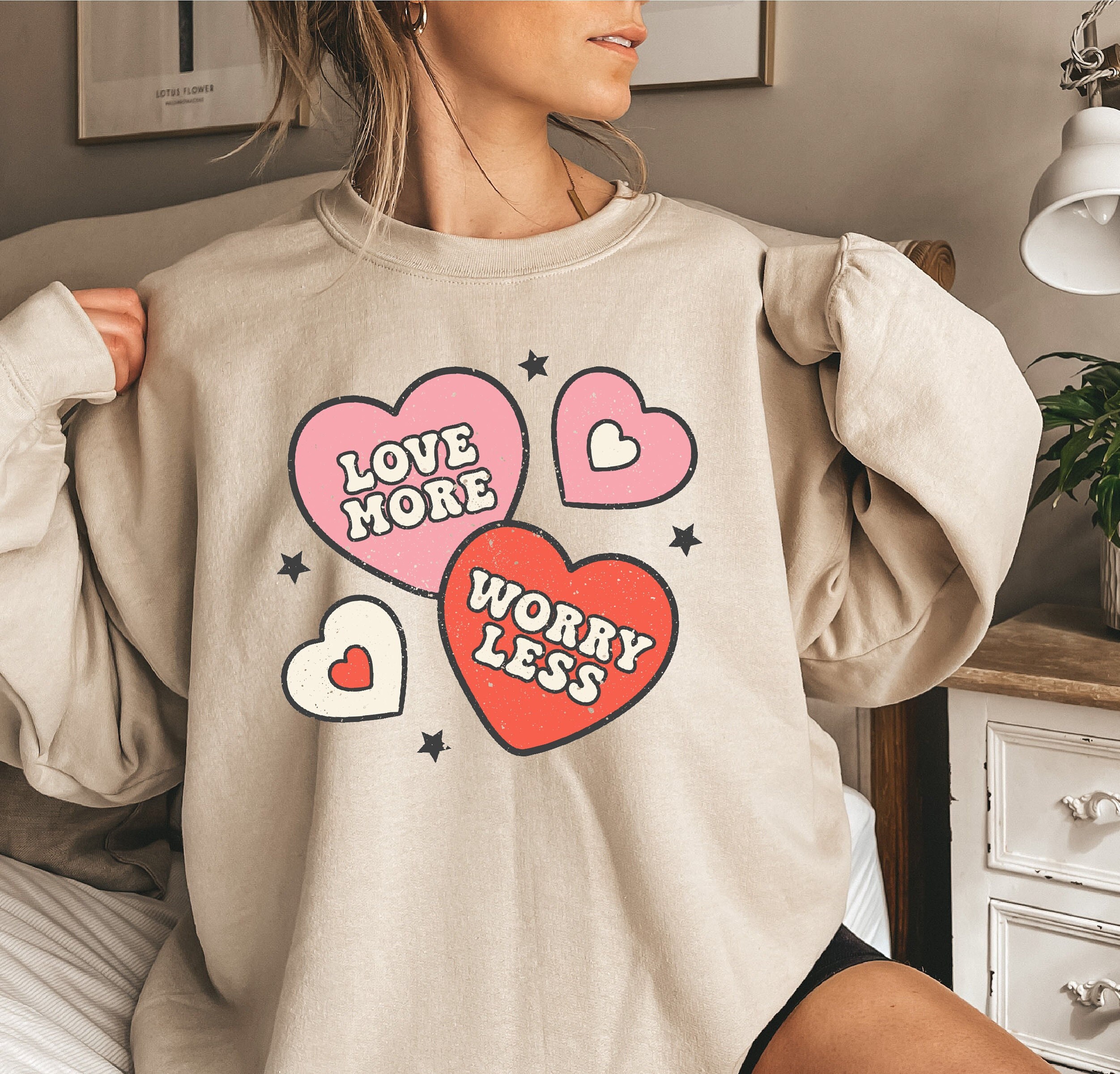 Retro Hearts Sweatshirt Valentines Day Sweatshirt Womens - Etsy