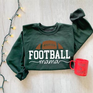 Football Mama Sweatshirt, Football Mom Gift, Mom Team Jersey Crewneck, Gift for Cheer Mom, Football Season Mom Gift, Touch Down Season Shirt image 4