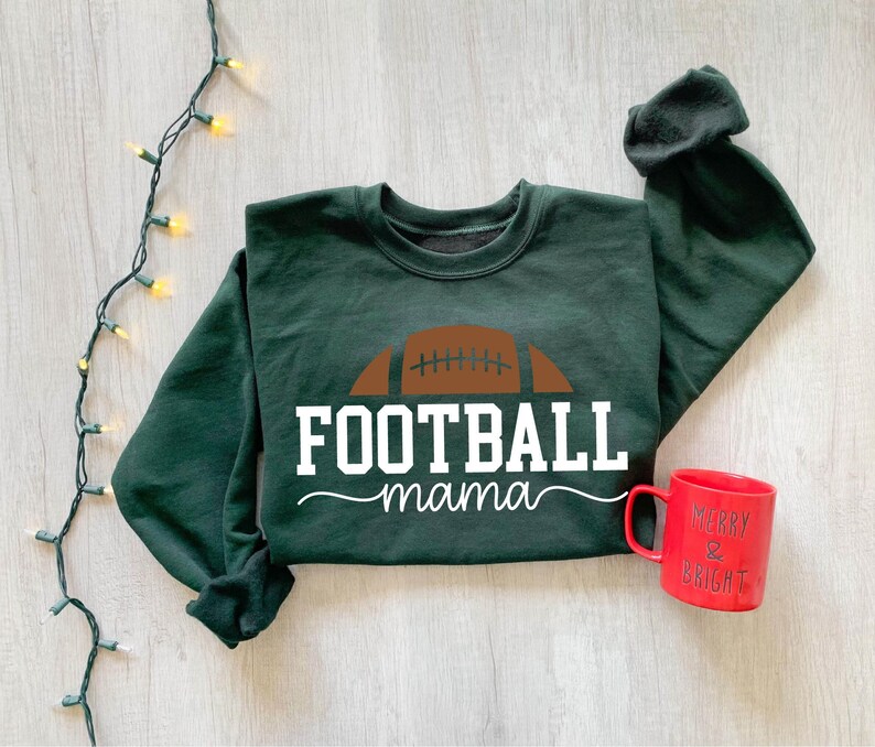 Football Mama Sweatshirt, Football Mom Gift, Mom Team Jersey Crewneck, Gift for Cheer Mom, Football Season Mom Gift, Touch Down Season Shirt image 4