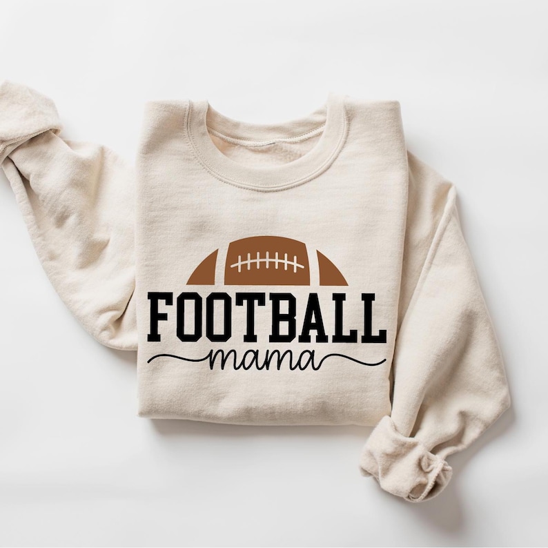 Football Mama Sweatshirt, Football Mom Gift, Mom Team Jersey Crewneck, Gift for Cheer Mom, Football Season Mom Gift, Touch Down Season Shirt image 1