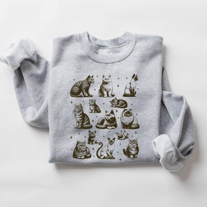 Retro Cat Sweatshirt, 90s Cat Shirt, Cat Lover Shirt, Cat Mom Shirt, Cat Graphic Tee, Cat Lover Gift, Trendy Cat Shirt,Cat Mom Birthday Gift image 6