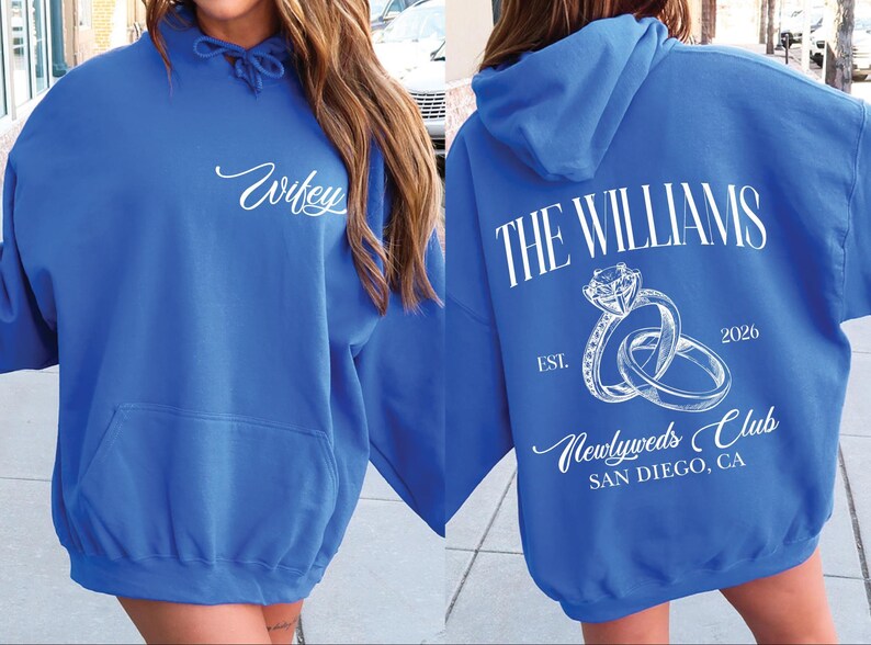Custom Bride Sweatshirt, Engagement Gift For Bride, Personalize Wifey Hubby Shirt, Bridal Party Shirt, Honeymoon Shirt,New Wife Wedding Gift Bild 10