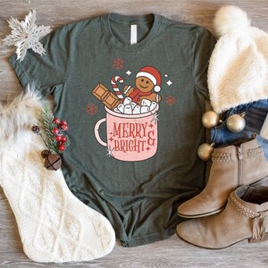 Funny Christmas Gingerbread Shirts, Christmas Coffee Latte Shirt, Christmas Cookies Shirt, Christmas Shirts for Women, Cute Christmas Shirt imagen 7
