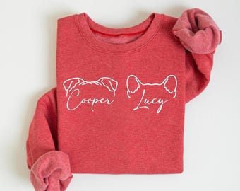 Custom Dog Ears Sweatshirt, Personalize Mom Gift, Mothers Day Gift For Dog Mom, Dog Mama Sweatshirt, Dog Lover Mom Gift, Christmas Gift Mom