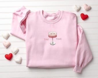 Tini Time Valentines Sweatshirt, Espresso Martini Party Shirt, Martini Lover Gift, Girls Galentines Tee