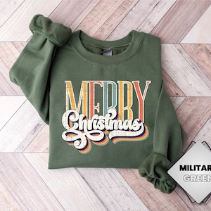 Retro Merry Christmas Sweatshirt, Cute Christmas Sweatshirt, Merry Christmas, Christmas Crewneck, Holiday Sweatshirt, Winter Sweatshirt