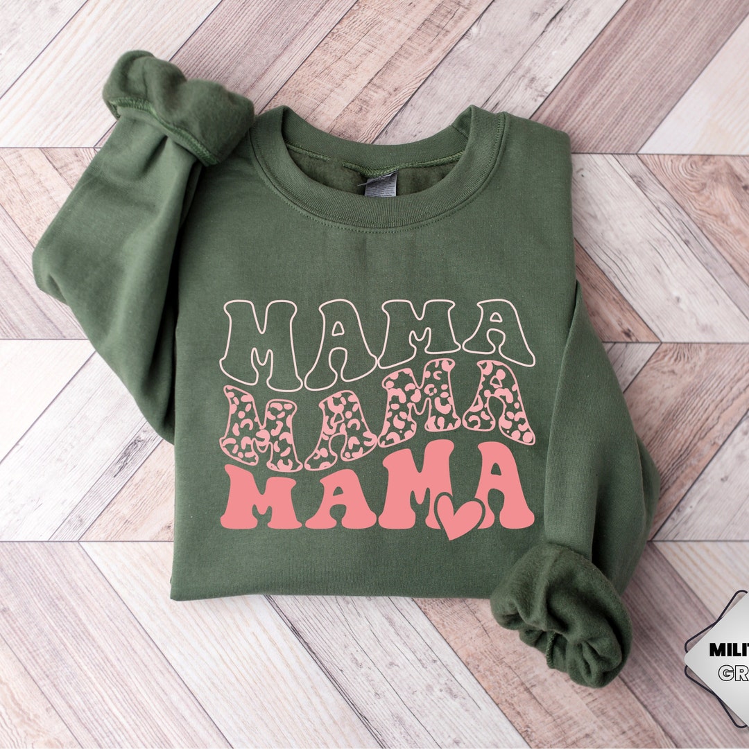 Cute Leopard Mama Sweatshirt Mother's Day Sweatshirt Etsy