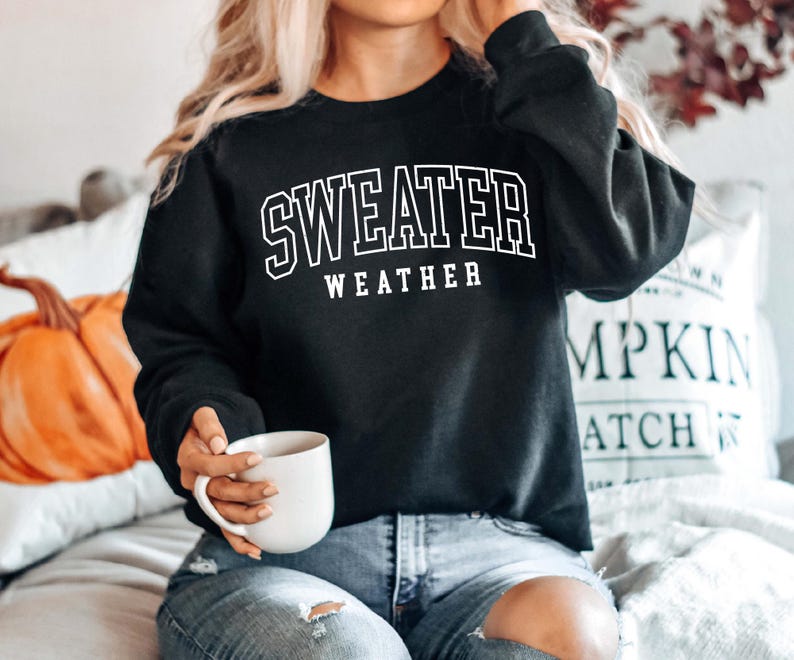 Sweater Weather Sweatshirt, Cozy Sweatshirt, Fall Sweatshirt, Retro Fall Crewneck, Womens Fall Sweater, Cozy Sweater Weather, Fall Season image 5