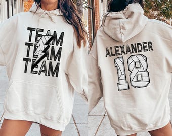 Team Volleyball Mom Sweatshirt With Kids Name & Number, Mom Volleyball Shirt, Volleyball Mama Shirt, Gift for Volleyball Mom, Game Day Shirt