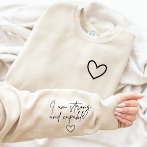 Positive Affirmation Heart Mental Health Awareness Sweatshirt, Inspirational Gift for Women, Empowerment Mama Sweatshirt, Motivational Quote