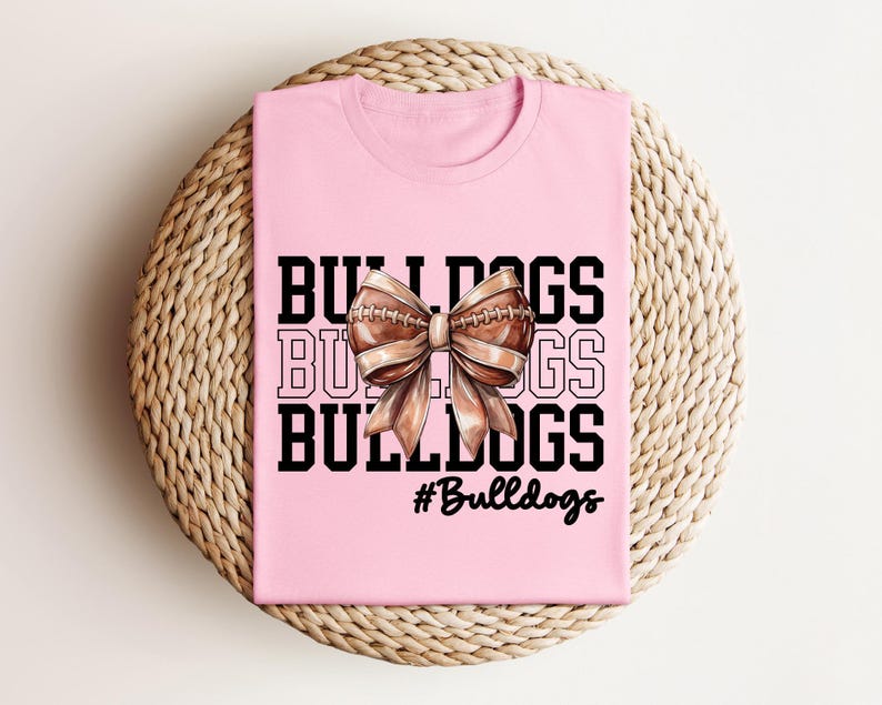 Cute Football Mom Shirt, Custom Mascot Bow Shirt, Coquette Bows School Spirit Shirt, Cheer Mascot Tee, Football Team Jersey, Football Season image 4