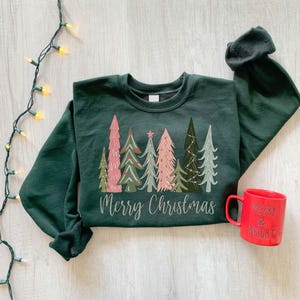 Womens Merry Christmas Tree Sweatshirt, Merry And Bright Christmas Sweatshirt, Christmas Crewneck, Holiday Sweatshirt, Winter Sweatshirt