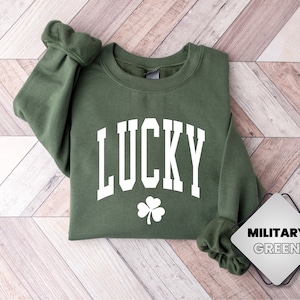 Womens Lucky Sweatshirt, St Patricks Day Hoodie, St Patty Day Sweatshirt, Saint Paddy Hoodie, Shamrock Lucky Shirt, Irish Sweatshirt