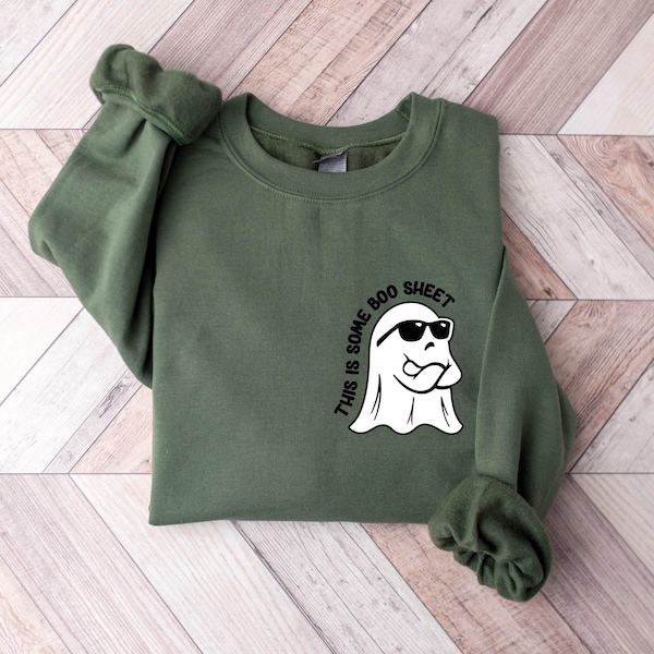 This Is Some Boo Sheet, Cute Spooky Sweatshirt, Womens Ghost Sweatshirt, Spooky Season, Funny Halloween Party Shirt, Halloween Graphic Shirt