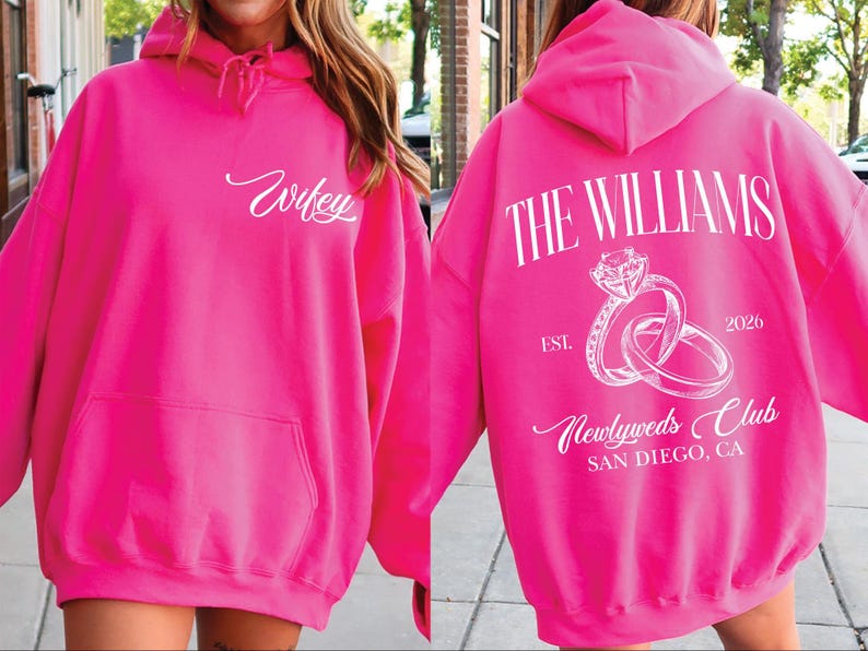 Custom Bride Sweatshirt, Engagement Gift For Bride, Personalize Wifey Hubby Shirt, Bridal Party Shirt, Honeymoon Shirt,New Wife Wedding Gift Bild 11