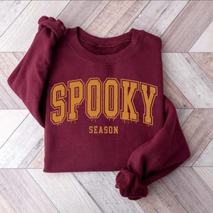 Spooky Season Sweatshirt, Retro Spooky Shirt, Spooky Halloween, Womens Halloween Shirt, Fall Vibes, Cozy Season Shirt, Cute Fall Shirt immagine 5