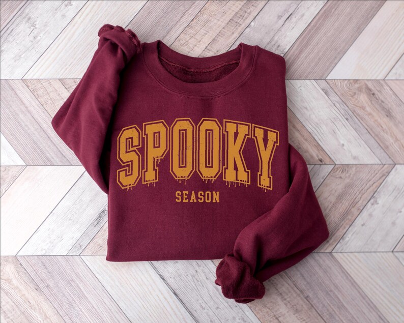 Spooky Season Sweatshirt, Retro Spooky Shirt, Spooky Halloween, Womens Halloween Shirt, Fall Vibes, Cozy Season Shirt, Cute Fall Shirt immagine 5