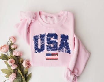 UNION BALANT★ naples sweatshirts ★関税送料込 Retro USA Sweatshirt, Womens USA Crewneck Sweatshirt, USA