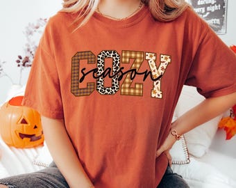 Cute Cozy Season Sweatshirt, Womens Fall Outfit, Cozy Fall Sweatshirt, Halloween Sweater, Thanksgiving Gift, Autumn Shirt, Fall Season