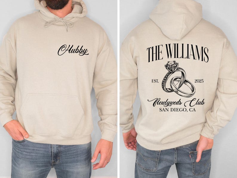 Custom Bride Sweatshirt, Engagement Gift For Bride, Personalize Wifey Hubby Shirt, Bridal Party Shirt, Honeymoon Shirt,New Wife Wedding Gift Bild 2