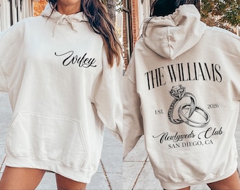 Custom Bride Sweatshirt, Engagement Gift For Bride, Personalize Wifey Hubby Shirt, Bridal Party Shirt, Honeymoon Shirt,New Wife Wedding Gift